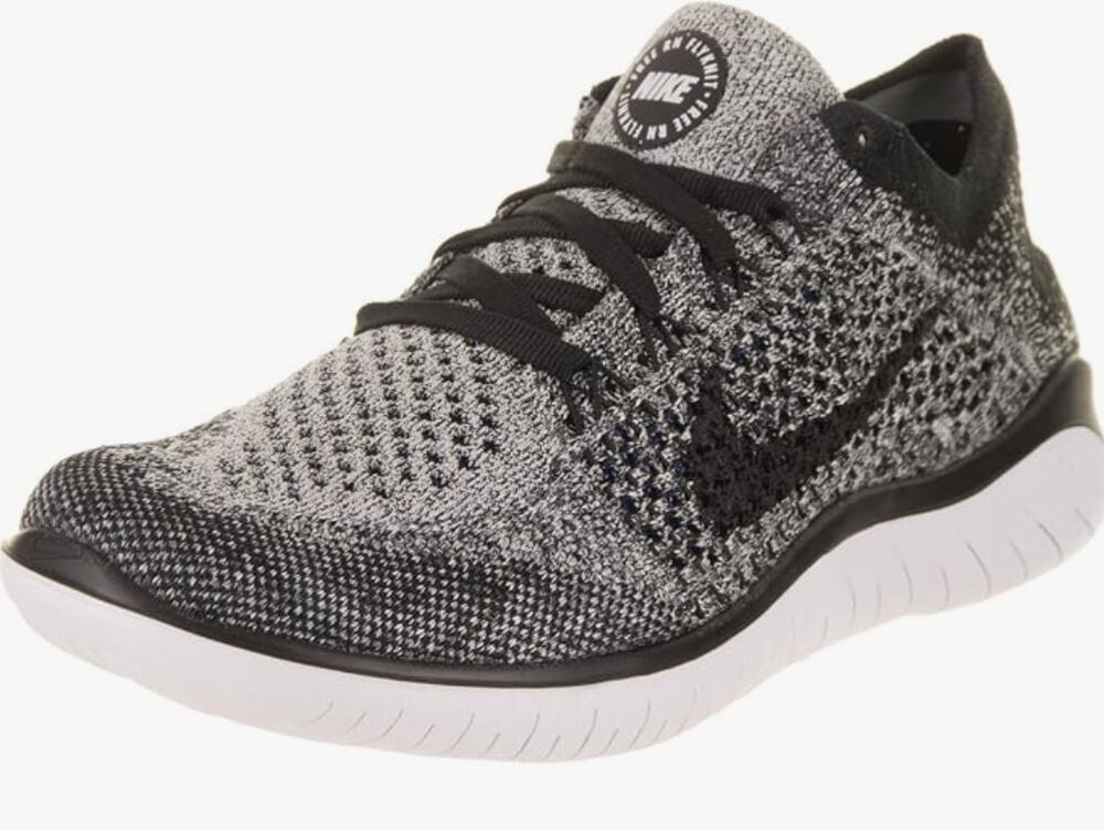 Nike Womens WMNS Free RN Flyknit 2018 942839 101 - Size 8 White/Black